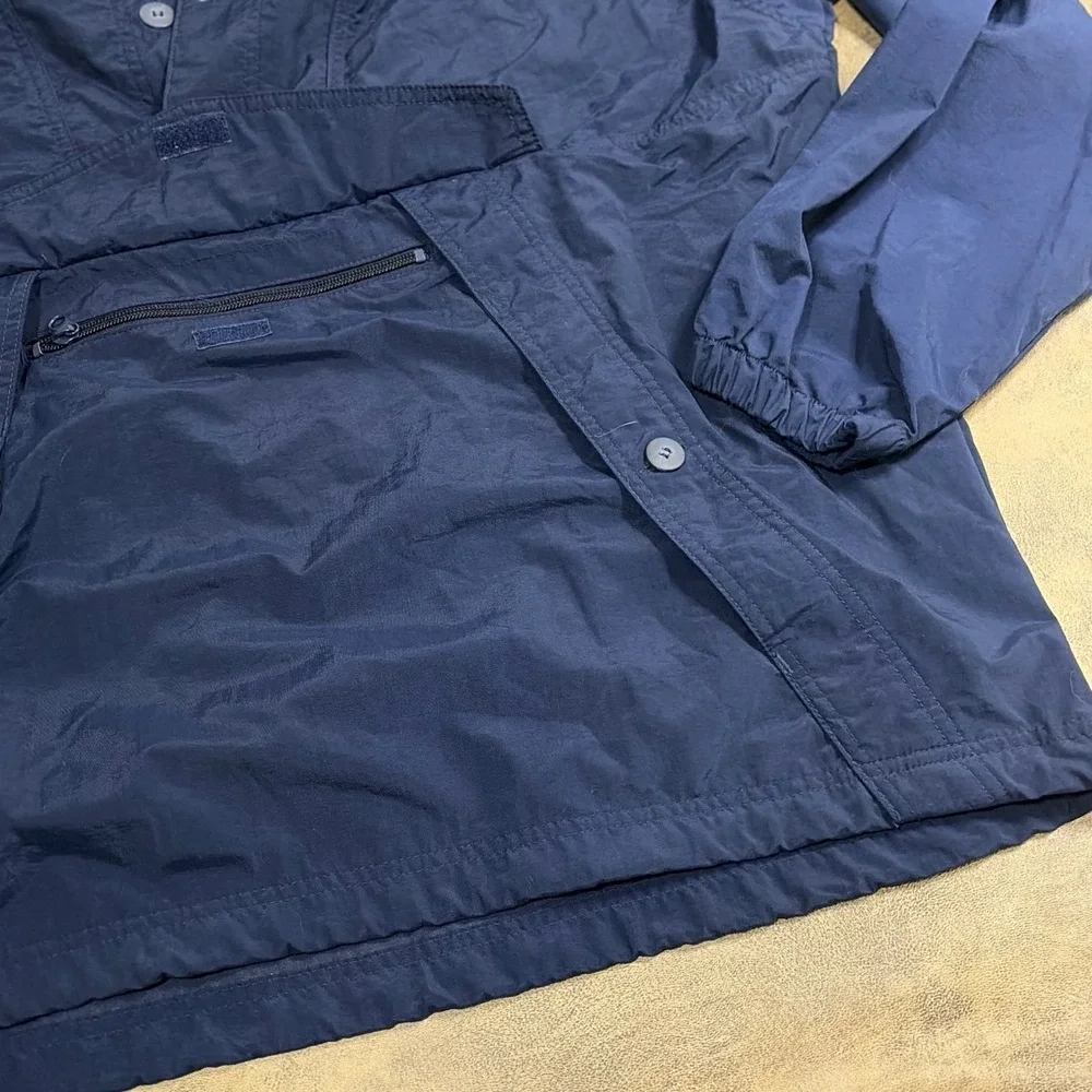 Columbia Anorak Windbreaker Mens Large Navy Blue Pullover KM3720 Hooded Jacket